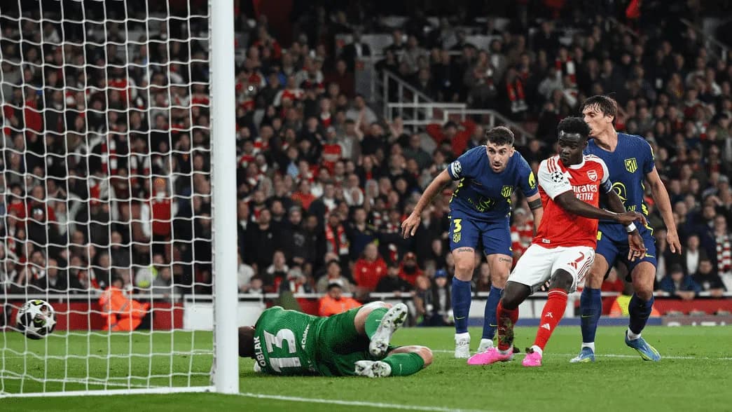 Bukayo Saka menjadi pahlawan Arsenal usai mencetak satu-satunya gol ke gawang Atletico Madrid