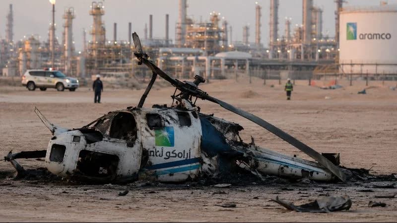 ilustrasi helikopter Aramco di Arab Saudi. ilustrasi helikopter Aramco di Arab Saudi.