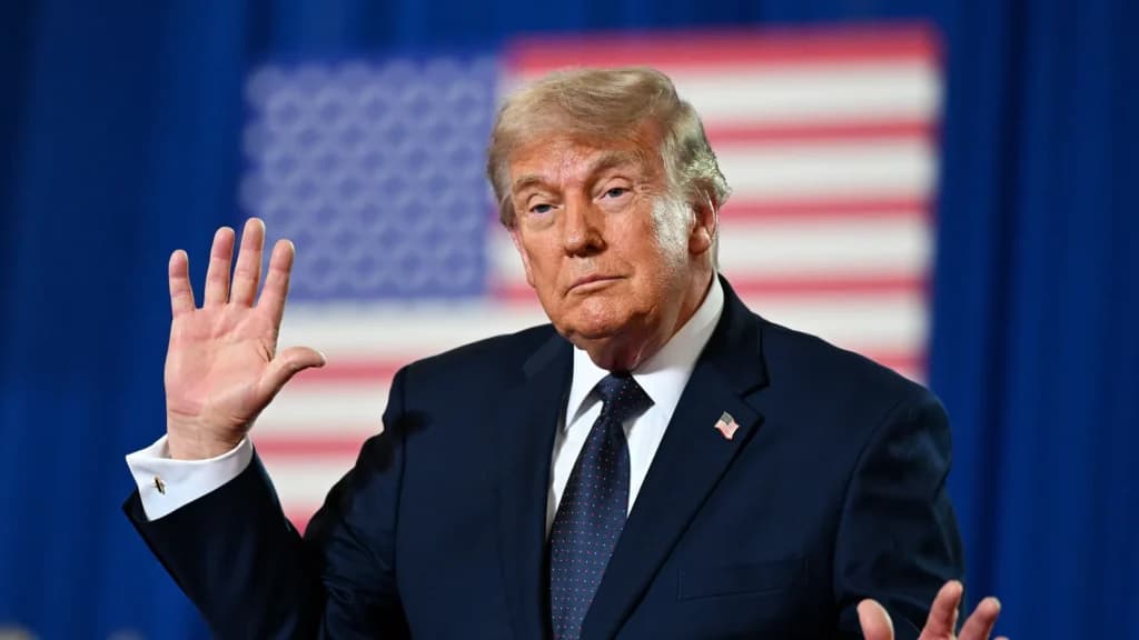 Potret Presiden AS Donald Trump.