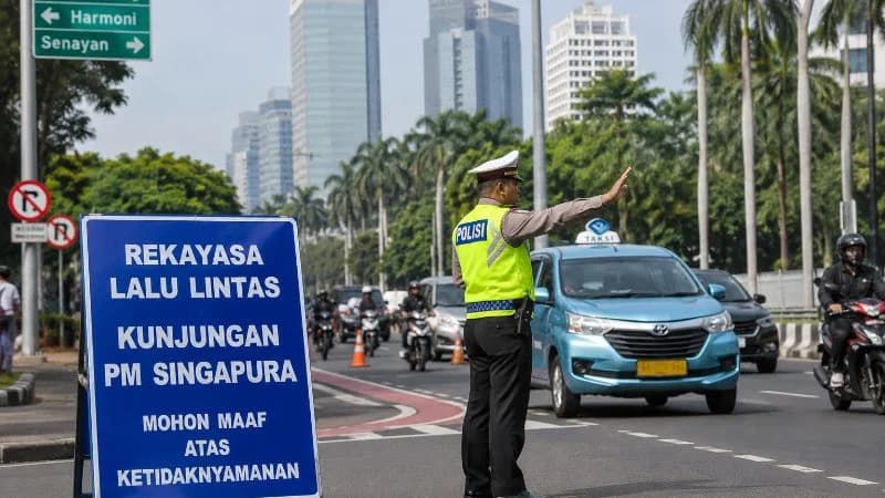 Rekayasa lalu lintas karena kunjungan kenegaraan.