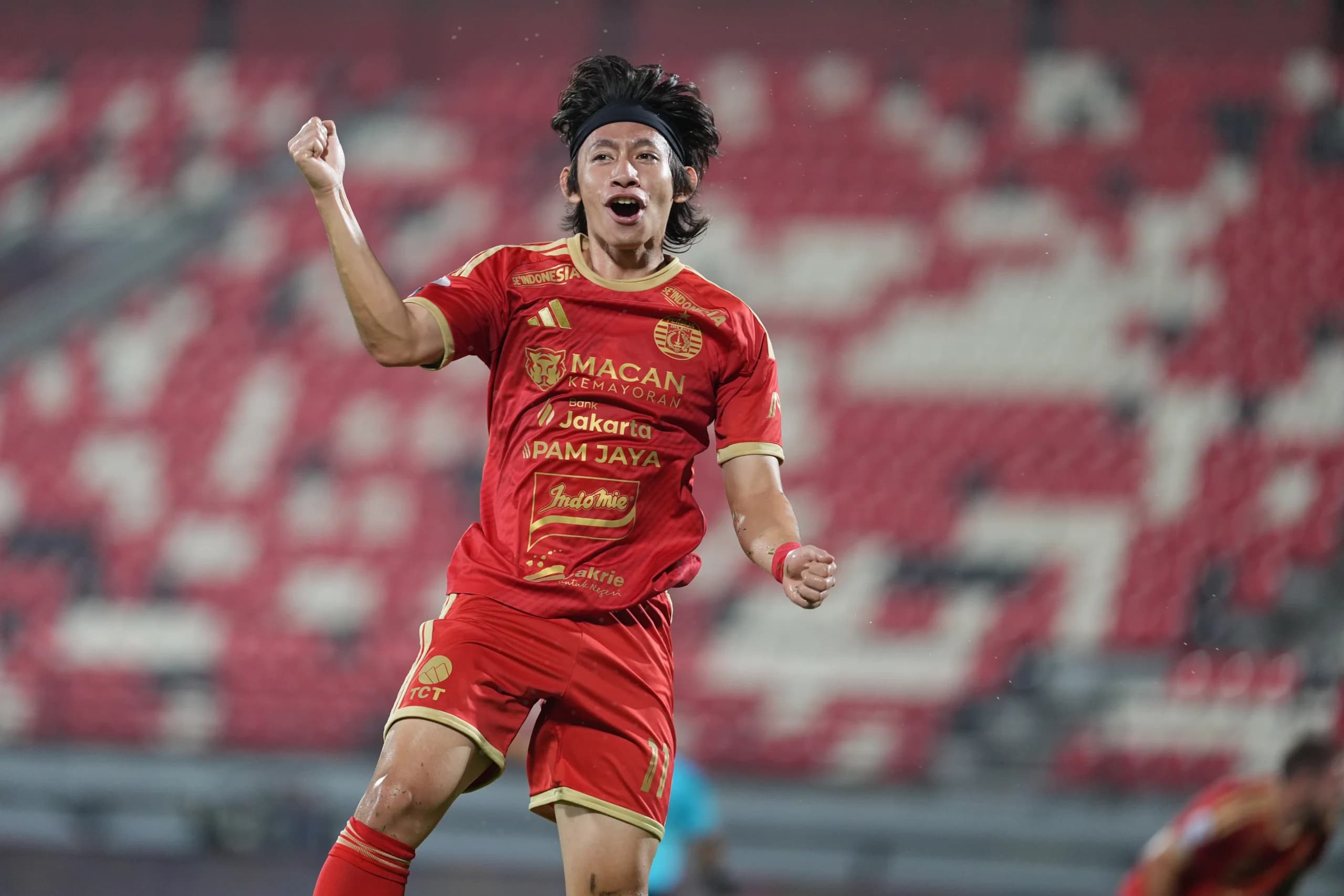 Pemain Persija Jakarta merayakan gol dalam pertandingan melawan Java United, 19 September 2026.
