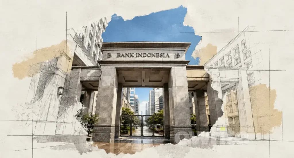 Sketsa gambar Bank Indonesia (BI)
