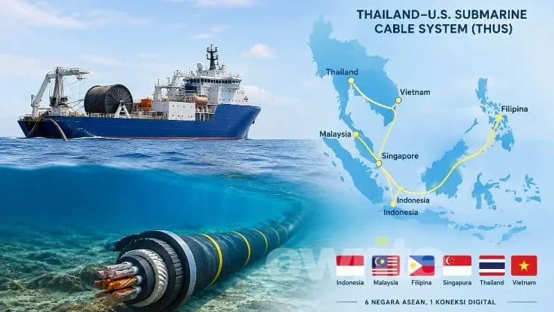 Proyek sistem kabel bawah laut yang digarap Amerika Serikat (AS) lewati enam negara ASEAN.