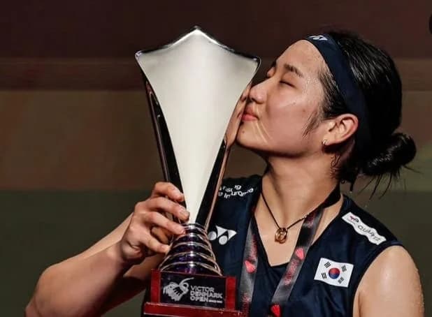 Pebulu tangkis tunggal putri Korea Selatan An Se-young.