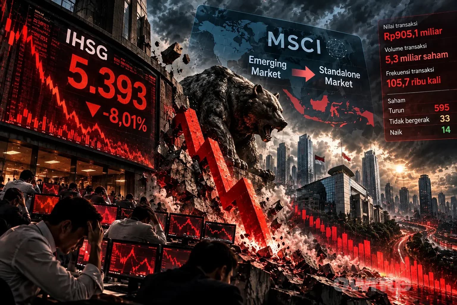 Ilustrasi IHSG trading halt.