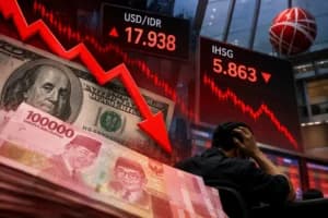 Rupiah Ditutup Amblas Rp17.938 per Dolar AS, IHSG Anjlok ke Level 5.863