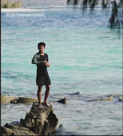 Veda Ega saat di Gili Trawangan
