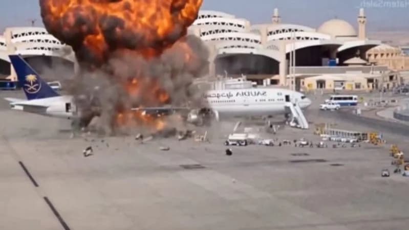 Serangan kelompok Houthi ke Bandara di Arab Saudi. (Foto: Istimewa).