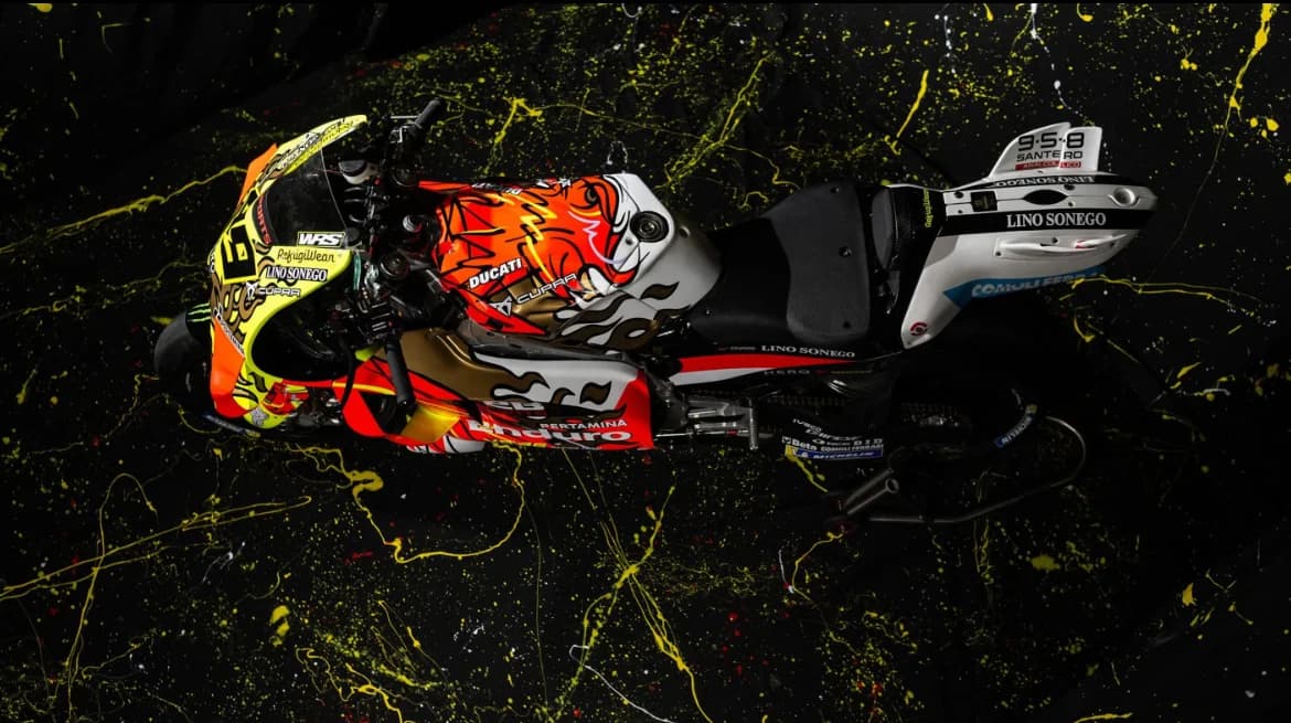 Livery khusus Pertamina Enduro VR46 Racing Team pada laga MotoGP 2026 di Mandalika.