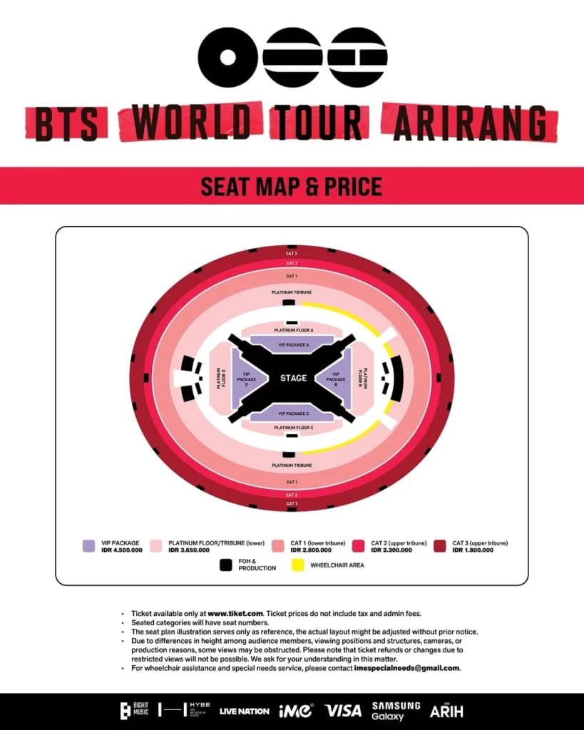 Siap-Siap War! Seatplan Konser BTS di Jakarta Resmi Dirilis, Tiket Mulai Rp1,8 Juta