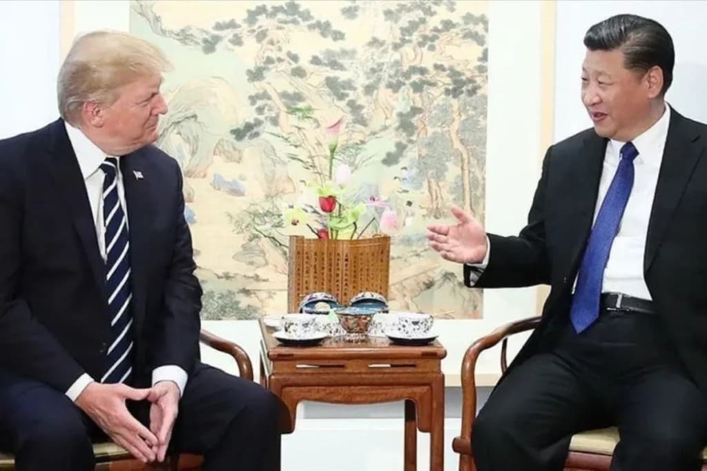 Presiden China Xi Jinping dan Presiden Amerika Serikat Donald Trump.
