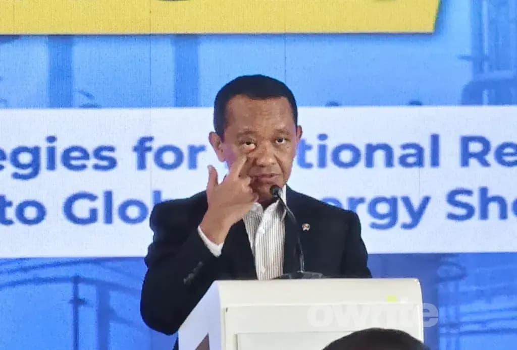 Menteri ESDM Bahlil Lahadalia dalam acara CNBC Energy Forum 2026 di Jakarta, Kamis, 25 Juni 2026. (Sumber: Owrite/Natania Longdong)