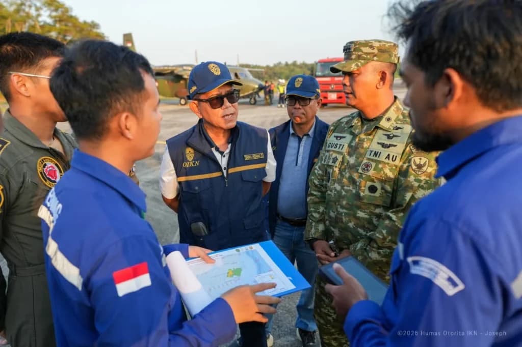 Staf Khusus Kepala Otorita IKN Bidang Manajemen dan Strategi Konstruksi, Danis Hidayat Sumadilaga melakukan OMC di IKN. (Sumber: Dok. IKN)