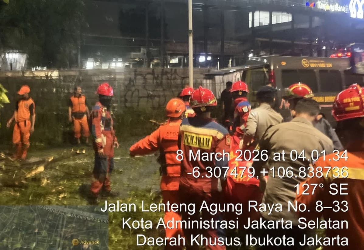Dokumentasi evakuasi korban pohon tumbang (sumber: BPBD DKI Jakarta) Dokumentasi evakuasi korban pohon tumbang (sumber: BPBD DKI Jakarta)