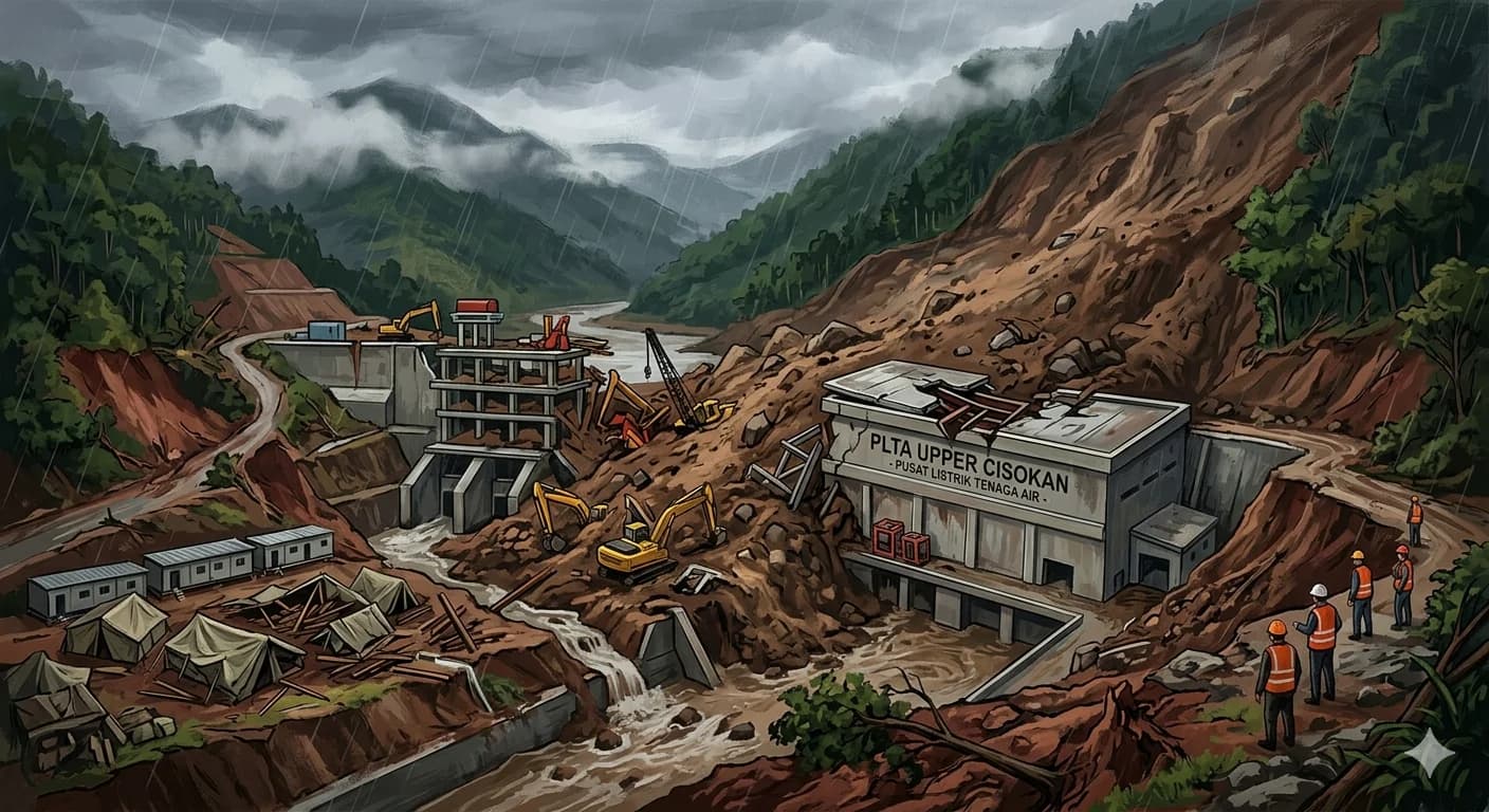 Ilustrasi Proyek PLTA Upper Cisokan Tertimpa Longsor Ilustrasi Proyek PLTA Upper Cisokan Tertimpa Longsor