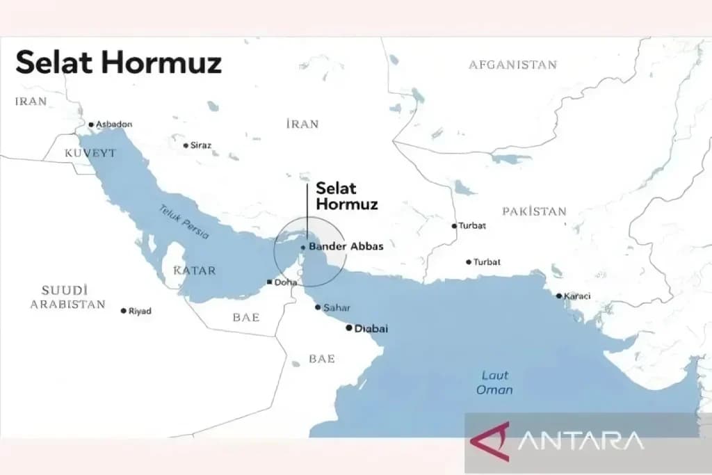 Ilustrasi Selat Hormuz. Ilustrasi Selat Hormuz.