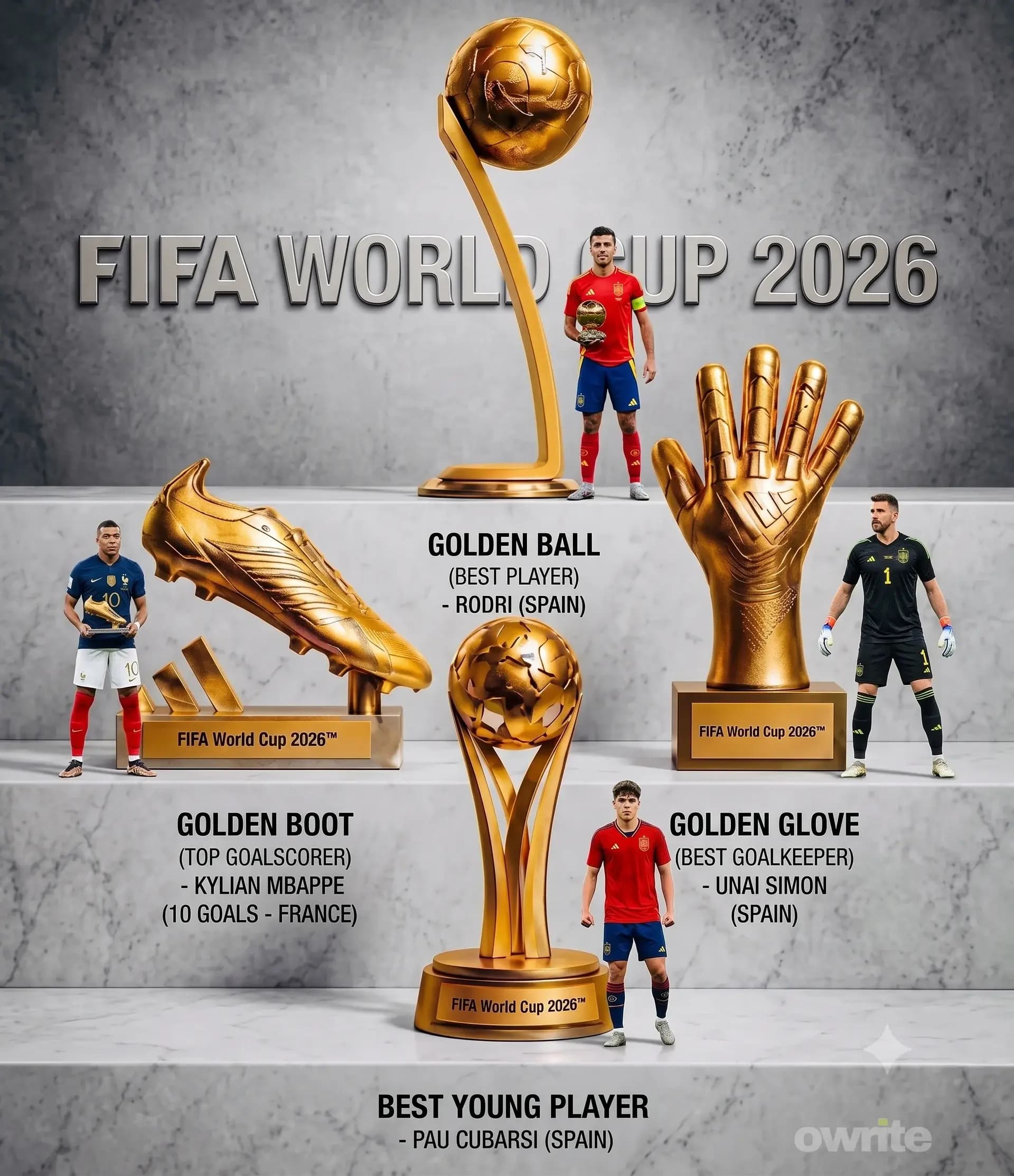 Daftar peraih penghargaan Piala Dunia 2026. Daftar peraih penghargaan Piala Dunia 2026.
