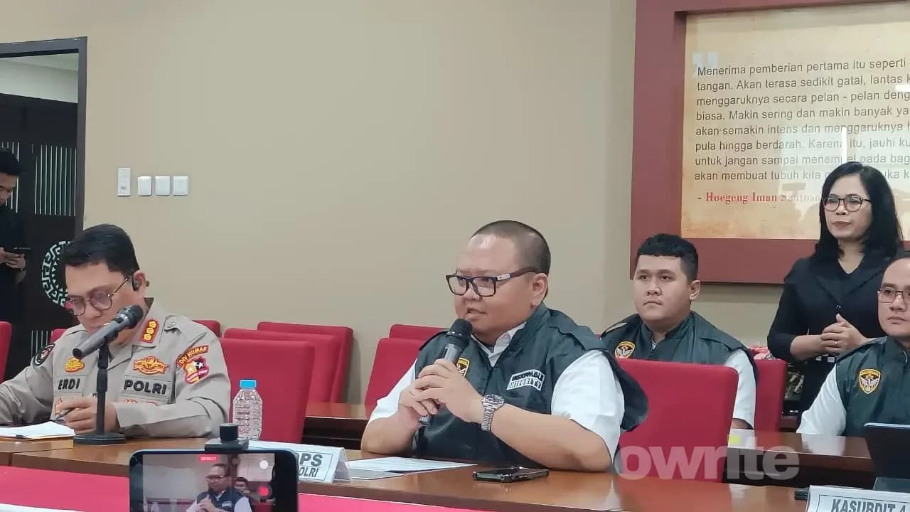 Kabagops Kortastipikor Polri Kombes Yusuf Afandi dalam konferensi pers, Senin, 20 Juli 2026. Kabagops Kortastipikor Polri Kombes Yusuf Afandi dalam konferensi pers, Senin, 20 Juli 2026.