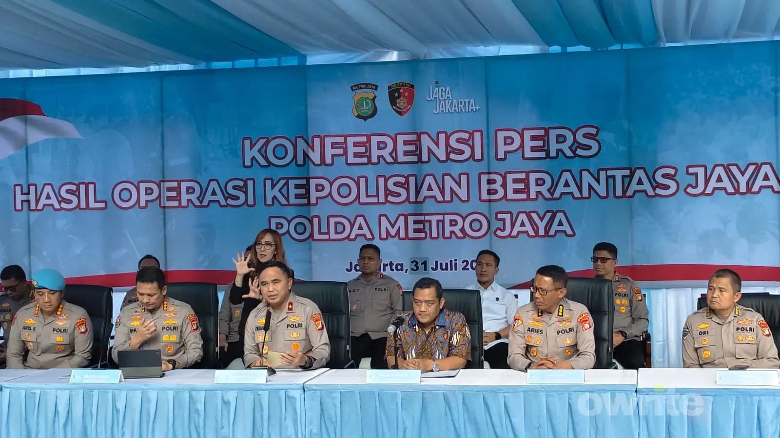 Konferensi pers hasil Operasi Brantas Jaya Polda Metro Jaya, 31 Juli 2026. Konferensi pers hasil Operasi Brantas Jaya Polda Metro Jaya, 31 Juli 2026.