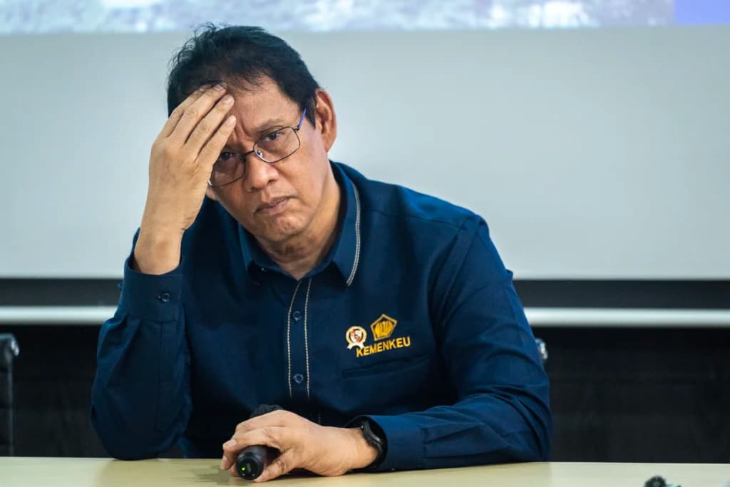 Menteri Keuangan Purbaya Yudhi Sadewa menjawab pertanyaan wartawan saat konferensi pers di Kantor Kementerian Keuangan, Jakarta, Rabu (5/8/2026). Menteri Keuangan Purbaya Yudhi Sadewa menjawab pertanyaan wartawan saat konferensi pers di Kantor Kementerian Keuangan, Jakarta, Rabu (5/8/2026).