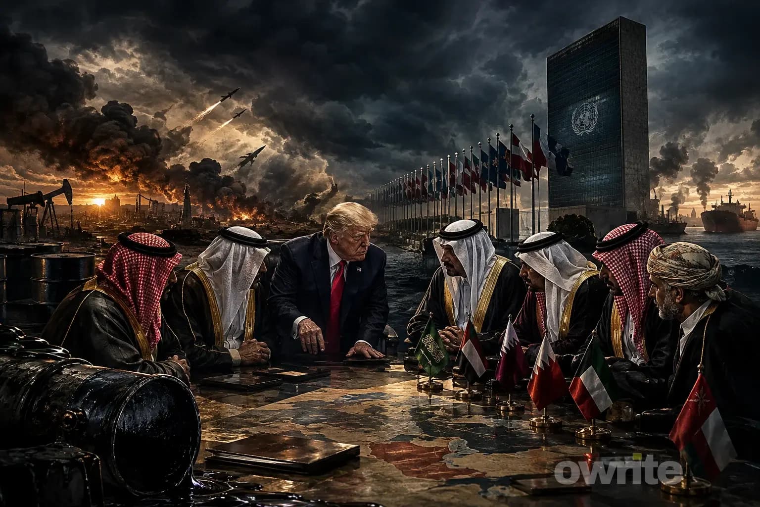 Ilustrasi diplomasi Trump dan GCC. Ilustrasi diplomasi Trump dan GCC.