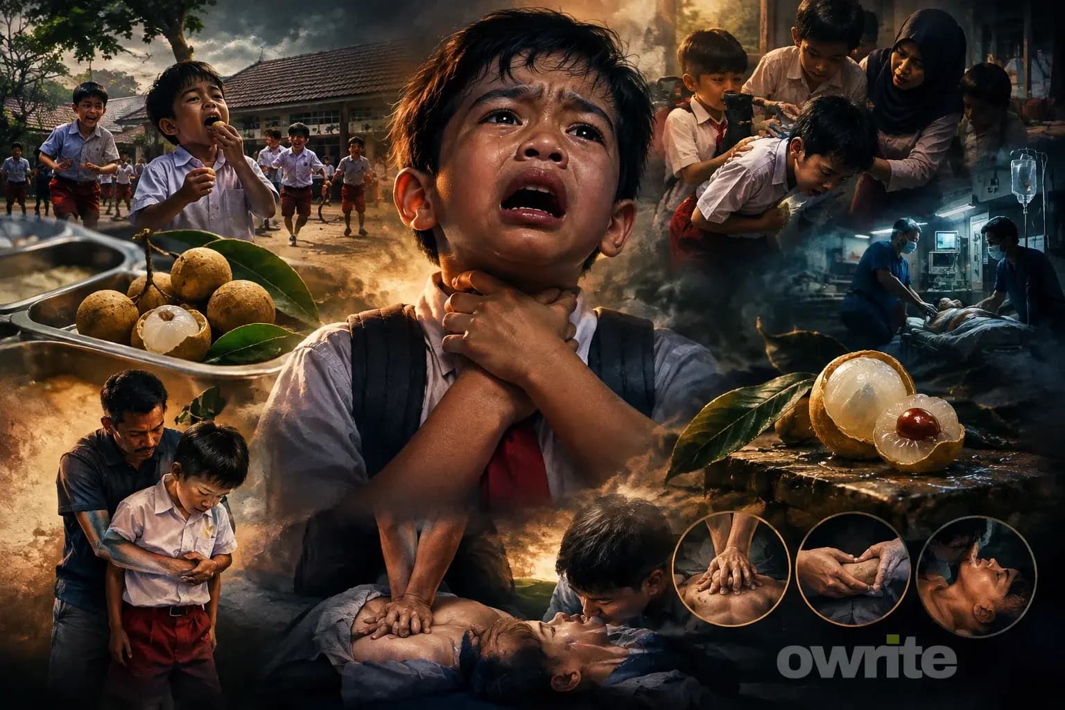 Ilustrasi pertolongan pertama anak tersedak. Ilustrasi pertolongan pertama anak tersedak.