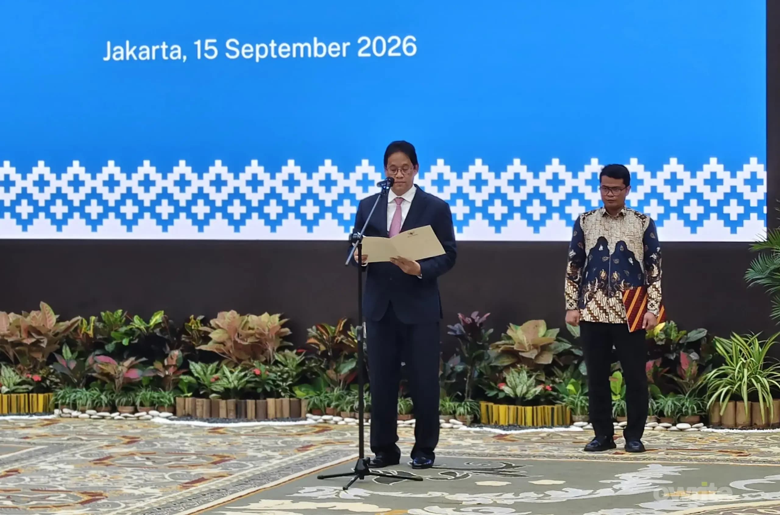 Sertijab Menkeu Purbaya Yudhi Sadewa (sumber: Owrite/Anisa Aulia) Sertijab Menkeu Purbaya Yudhi Sadewa (sumber: Owrite/Anisa Aulia)