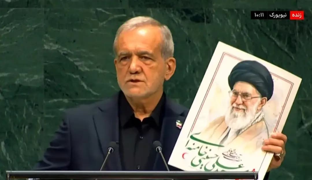 Presiden Iran Masoud Pezeshkian di Depan Majelis Umum PBB. (Sumber: IG @iranmilitary.en) Presiden Iran Masoud Pezeshkian di Depan Majelis Umum PBB. (Sumber: IG @iranmilitary.en)