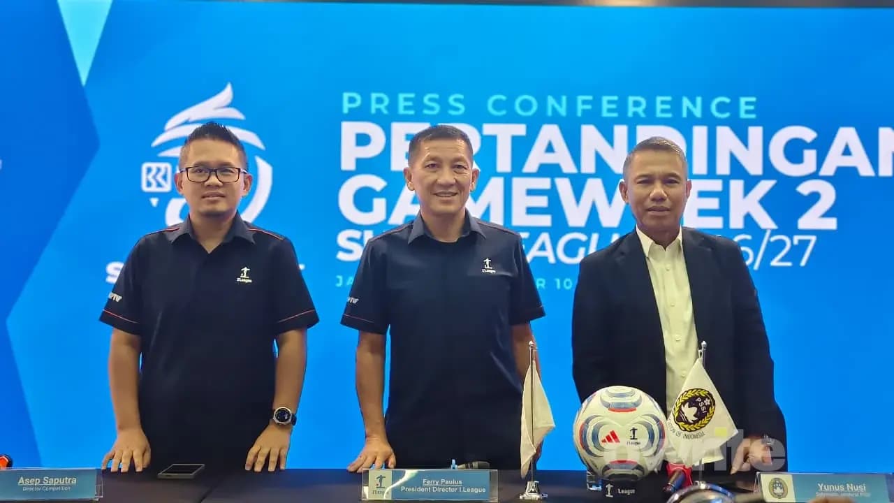 Direktur Utama I.League, Ferry Paulus (Tengah). (Sumber: Owrite/Hadi Febriansyah) Direktur Utama I.League, Ferry Paulus (Tengah). (Sumber: Owrite/Hadi Febriansyah)