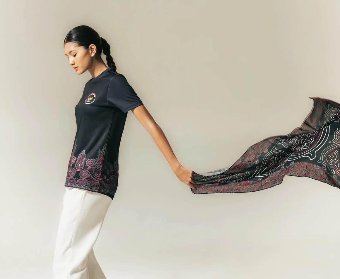 Penampakan motif gorga pada jersey Tim Indonesia Aisan Games 2026. Penampakan motif gorga pada jersey Tim Indonesia Aisan Games 2026.