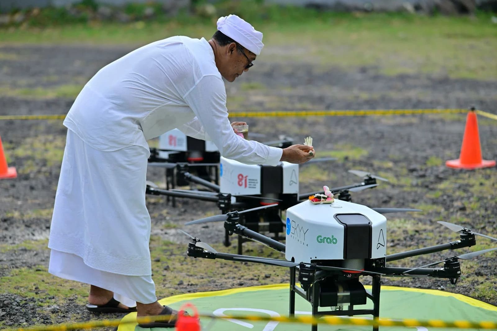 Grab drone di Bali. Grab drone di Bali.