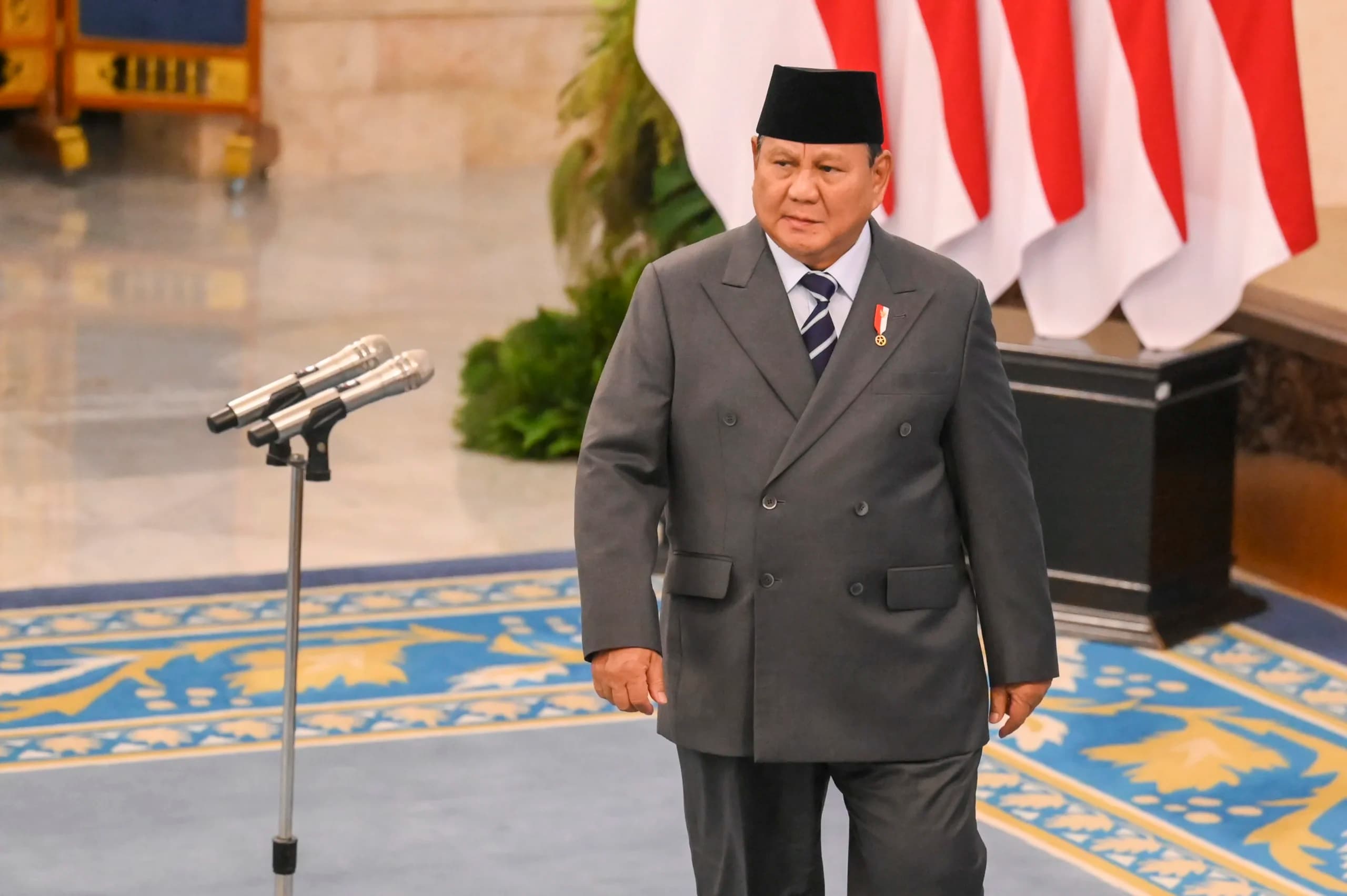 Presiden Prabowo Subianto bersiap melantik wakil menteri serta kepala dan wakil kepala badan di Istana Negara, Jakarta, Kamis (15/10/2026). Presiden Prabowo Subianto bersiap melantik wakil menteri serta kepala dan wakil kepala badan di Istana Negara, Jakarta, Kamis (15/10/2026).
