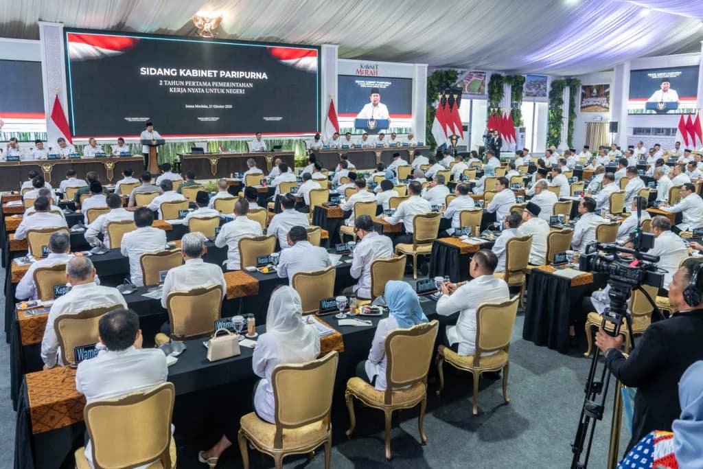 Suasana Sidang Kabinet Paripurna di Istana Kepresidenan, Jakarta, Rabu (21/10/2026). (Sumber: Antara Foto/Bayu Pratama S/kye) Suasana Sidang Kabinet Paripurna di Istana Kepresidenan, Jakarta, Rabu (21/10/2026). (Sumber: Antara Foto/Bayu Pratama S/kye)
