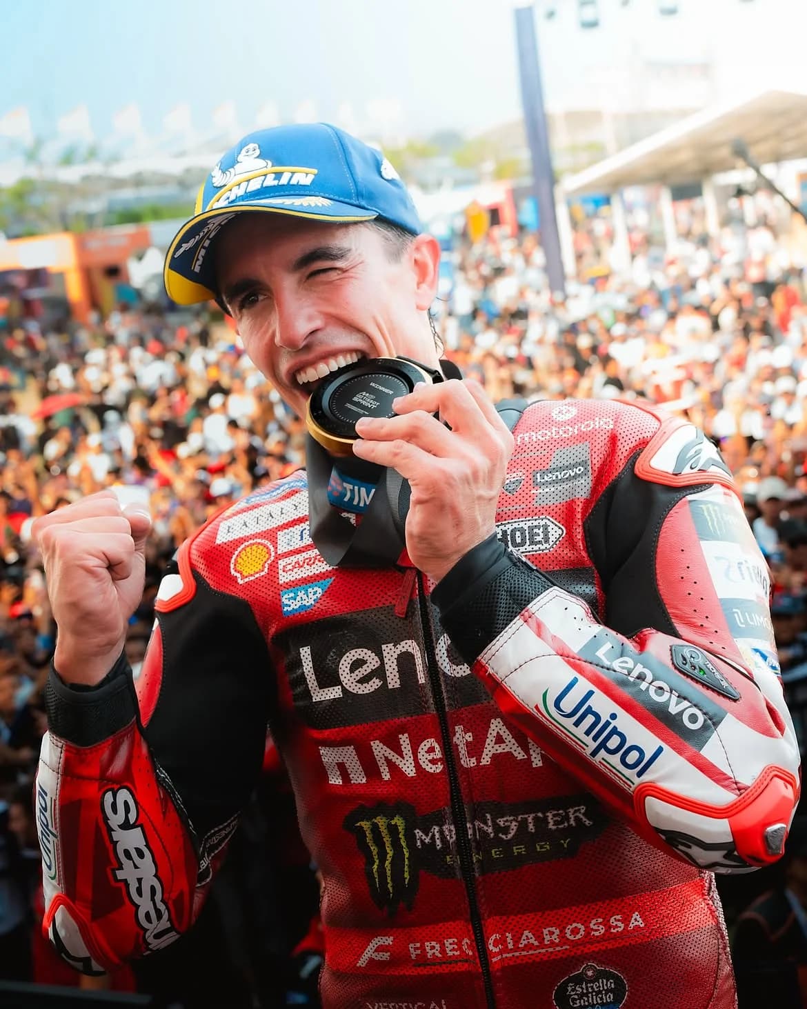 Marc Marquez ketika meraih posisi pertama di sesi sprint race Marc Marquez ketika meraih posisi pertama di sesi sprint race