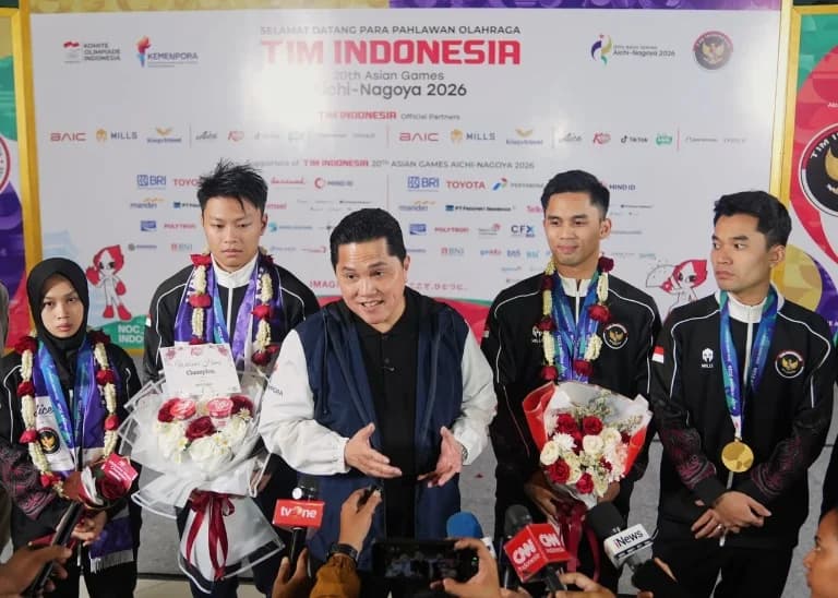 Menpora Erick Thohir saat menyambut Atlet Asean Games 2026. Menpora Erick Thohir saat menyambut Atlet Asean Games 2026.
