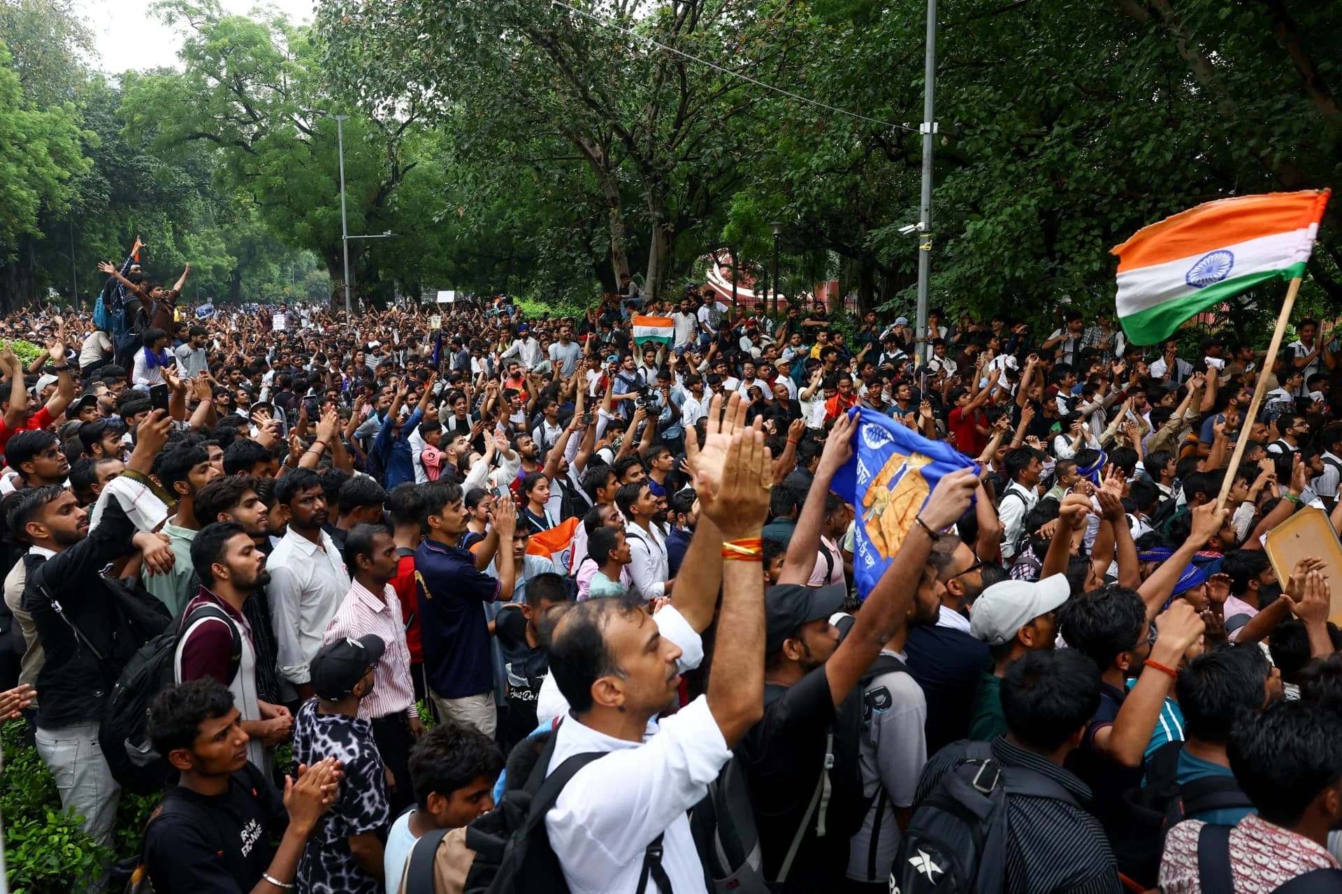 Aksi protes di New Delhi, India, 20 Juli 2026. Aksi protes di New Delhi, India, 20 Juli 2026.