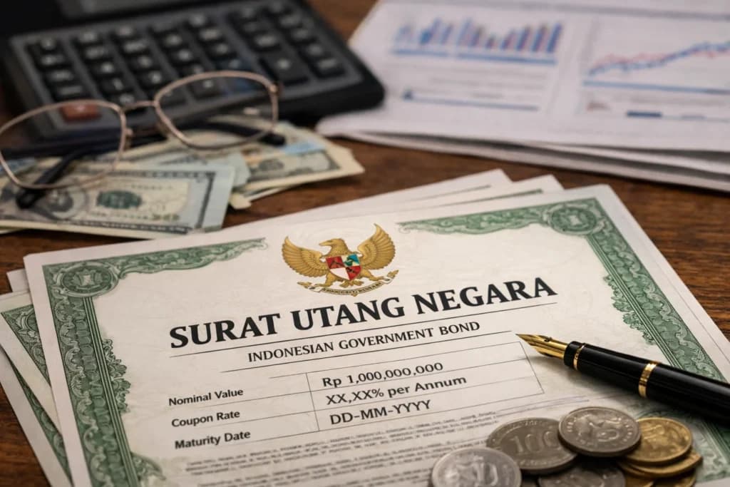 Ilustrasi Surat Utang Negara. (Sumber: Gambar dibuat AI) Ilustrasi Surat Utang Negara. (Sumber: Gambar dibuat AI)