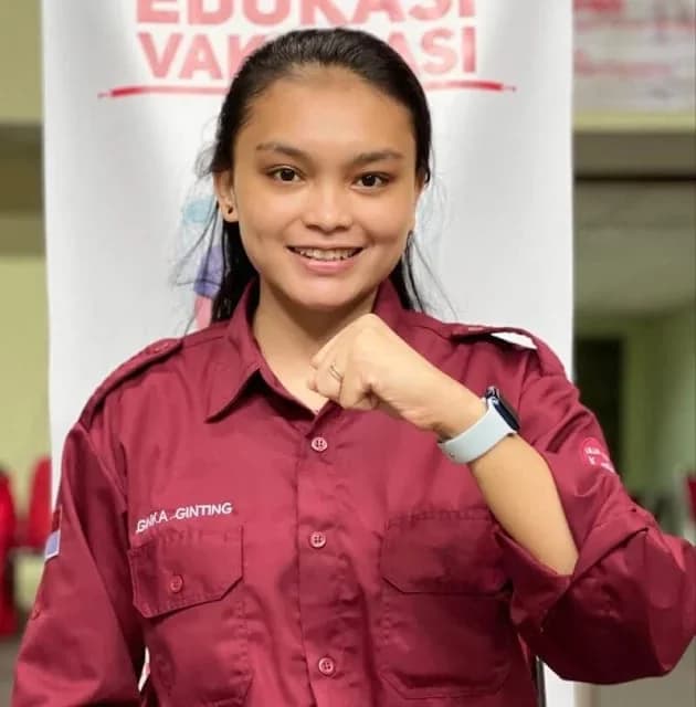 Ginka Febriyanti Ginting (Sumber foto: X @LambeSahamjja) Ginka Febriyanti Ginting (Sumber foto: X @LambeSahamjja)