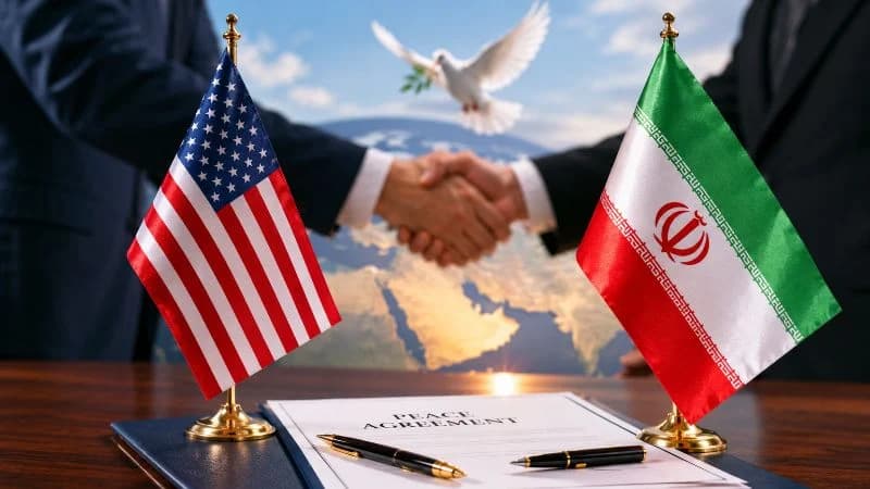 Ilustrasi perjanjian damai antara AS dan Iran. Ilustrasi perjanjian damai antara AS dan Iran.