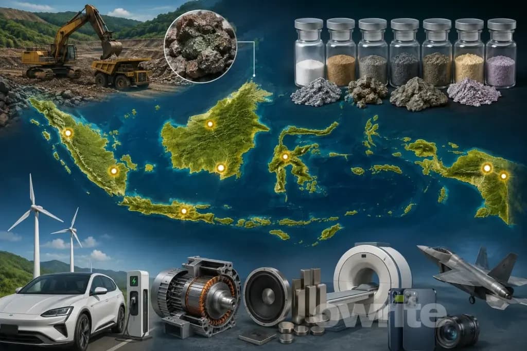 Ilustrasi elemen tanah jarang Indonesia dan aplikasinya. Ilustrasi elemen tanah jarang Indonesia dan aplikasinya.