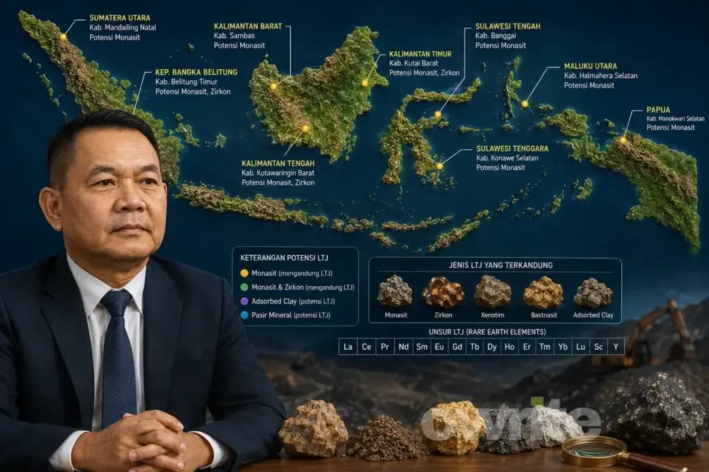 Ilustrasi Logam Tanah Jarang di Indonesia. Ilustrasi Logam Tanah Jarang di Indonesia.