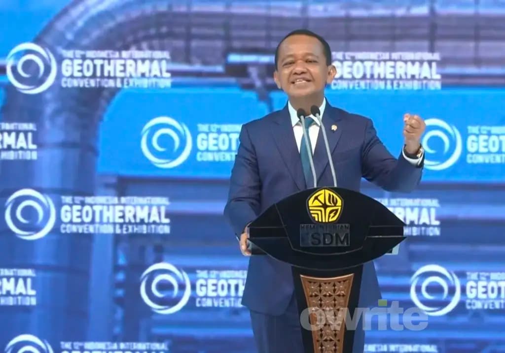 Menteri Bahlil Lahadalia Saat Pidato Dalam Pembukaan Indonesia International Geothermal Convention and Exhibition (IIGCE) 2026, di Jakarta Rabu, 19 Agustus 2026. (Sumber: Owrite/Natania Longdong) Menteri Bahlil Lahadalia Saat Pidato Dalam Pembukaan Indonesia International Geothermal Convention and Exhibition (IIGCE) 2026, di Jakarta Rabu, 19 Agustus 2026. (Sumber: Owrite/Natania Longdong)