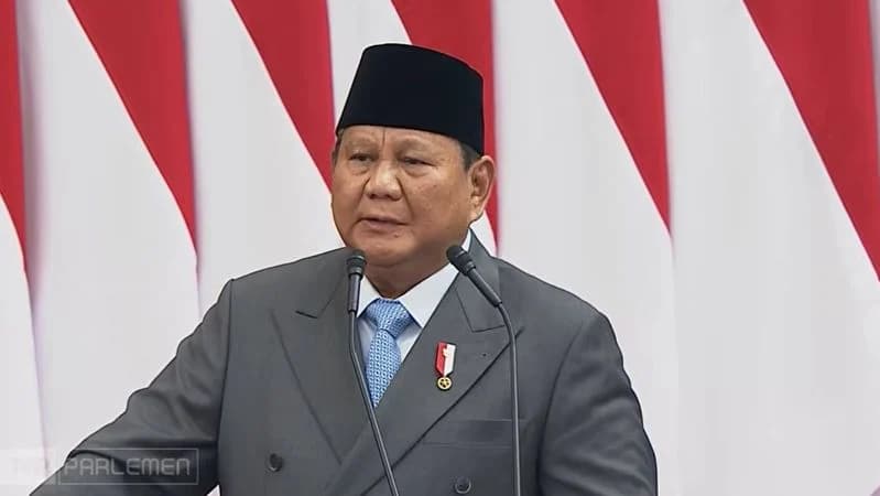 Presiden RI Prabowo Subianto pidato saat Sidang Tahunan MPR. Presiden RI Prabowo Subianto pidato saat Sidang Tahunan MPR.