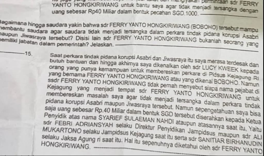 Potongan BAP yang beredar di Media Sosial. (Sumber: IG @kementerian_kurangajar) Potongan BAP yang beredar di Media Sosial. (Sumber: IG @kementerian_kurangajar)