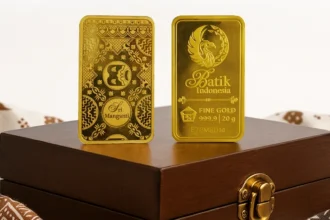 Ilustrasi emas batangan Antam