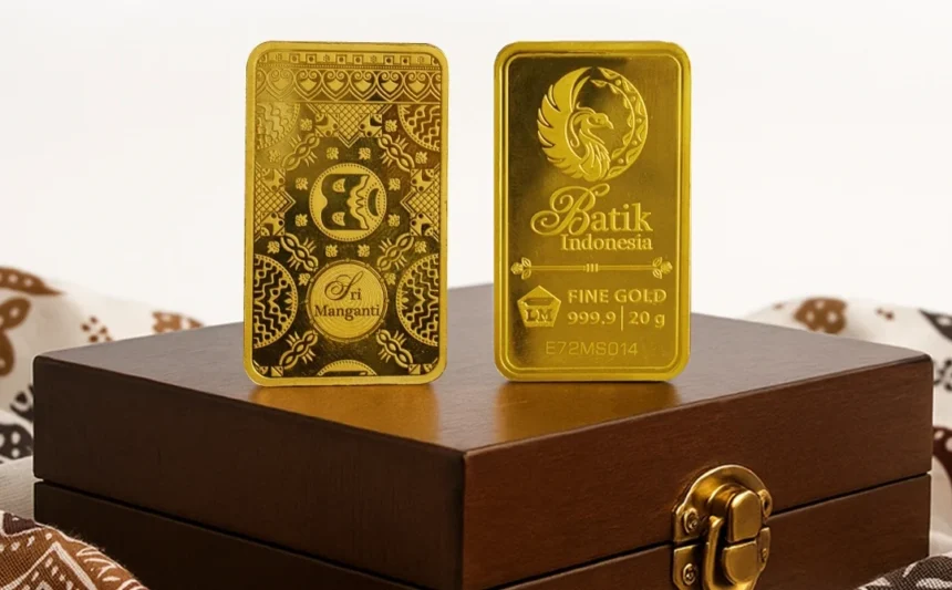 Ilustrasi emas batangan Antam