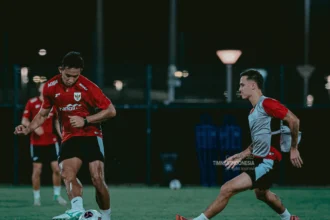 RIzky Ridho saat latihan bersama Timnas Indonesia