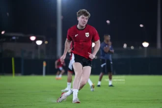 Ole Romeny saat menjalani latihan bersama Timnas Indonesia