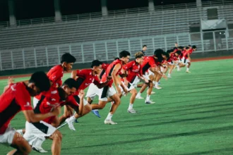 Sesi latihan Timnas Indonesia U-23
