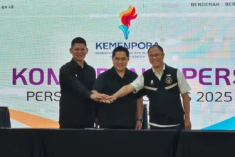Erick Thohir saat konferensi pers soal SEA Games 2025